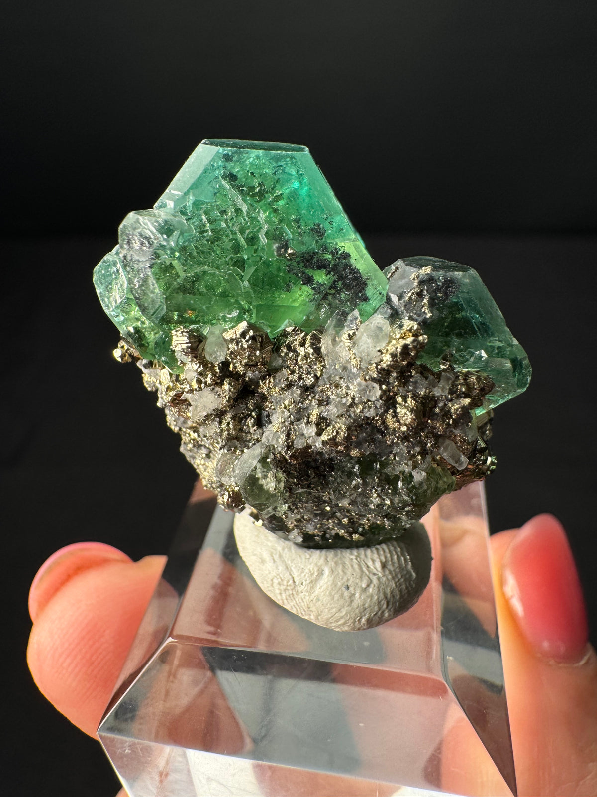 Fluorite with Pyrite, Milpo Mine, Peru