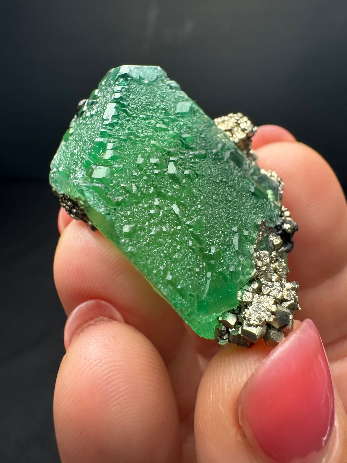 Fluorite with Pyrite, Milpo Mine, Peru