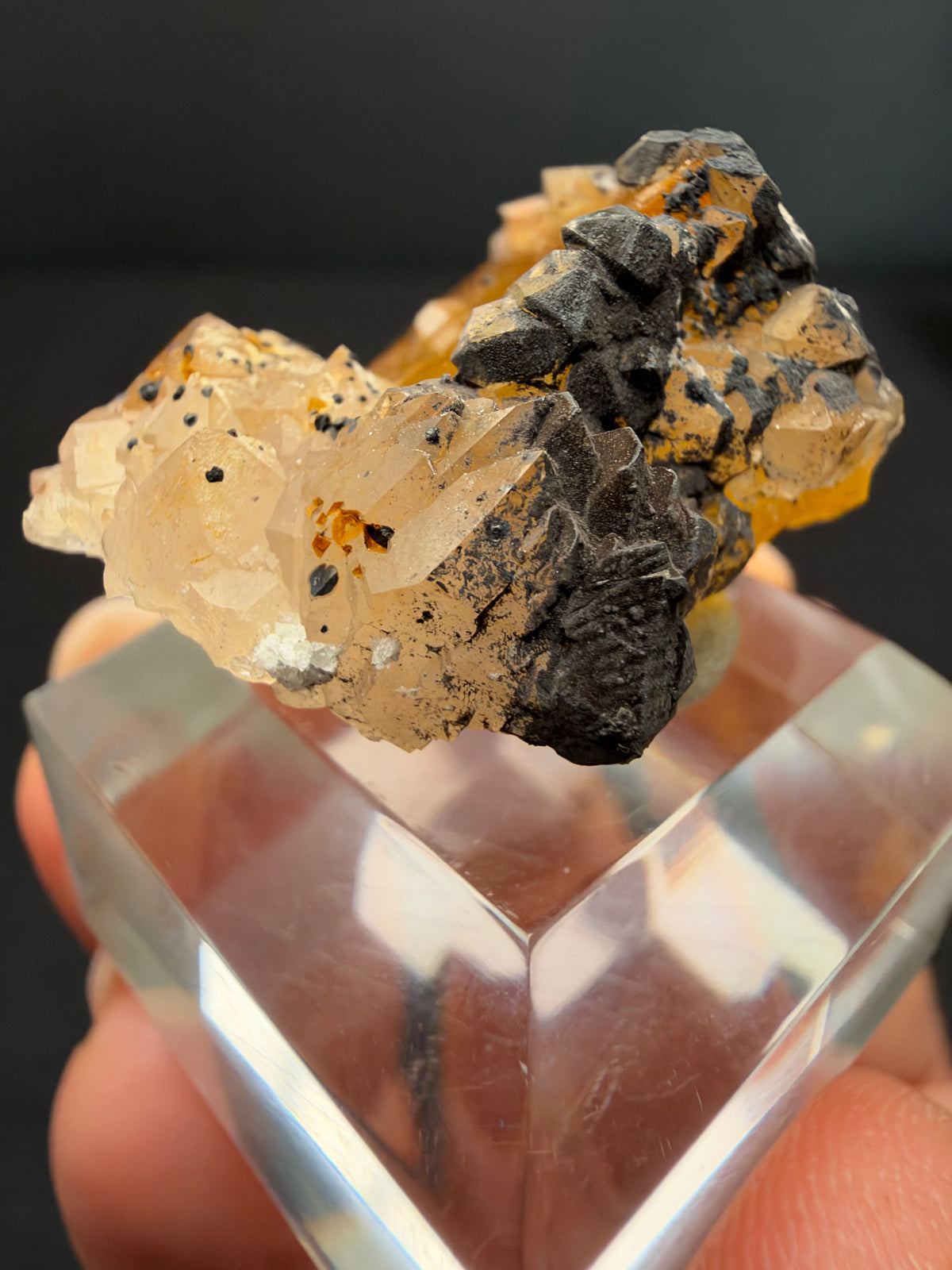 Fluorite with Quartz & Goethite, Sidi Said, Morocco