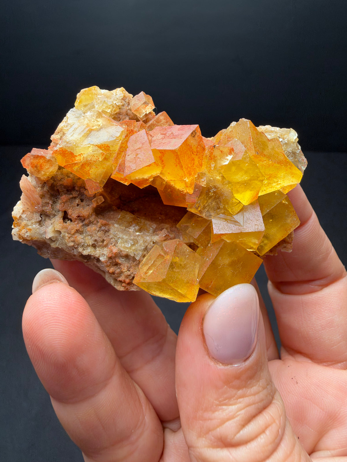 Fluorite on Matrix, Sidi Said, Morocco