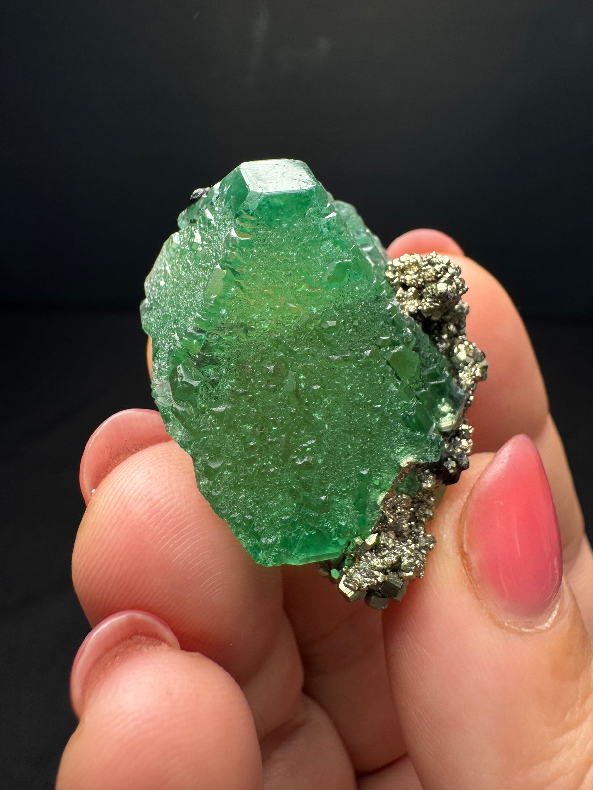 Fluorite with Pyrite, Milpo Mine, Peru
