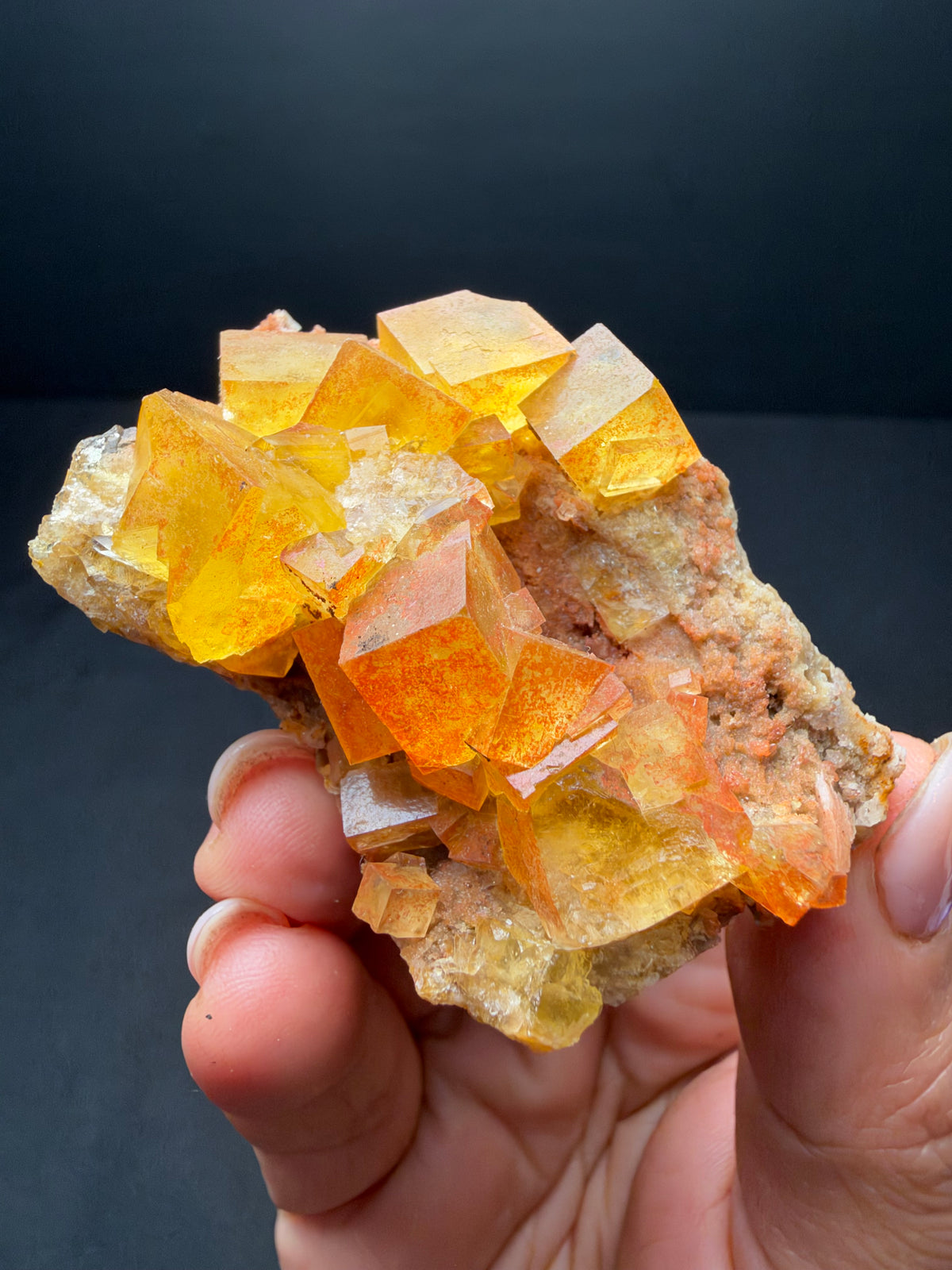 Fluorite on Matrix, Sidi Said, Morocco