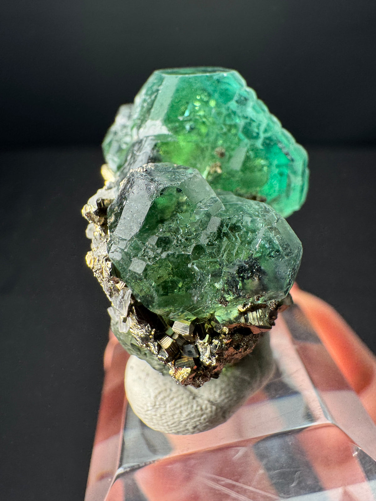 Fluorite with Pyrite, Milpo Mine, Peru