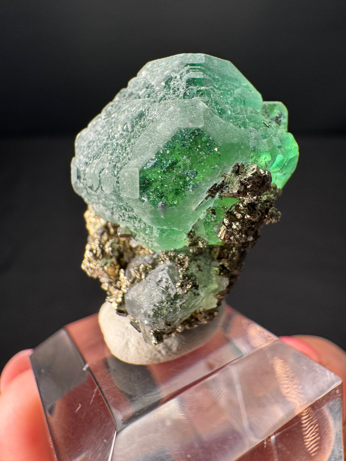 Fluorite with Pyrite, Milpo Mine, Peru