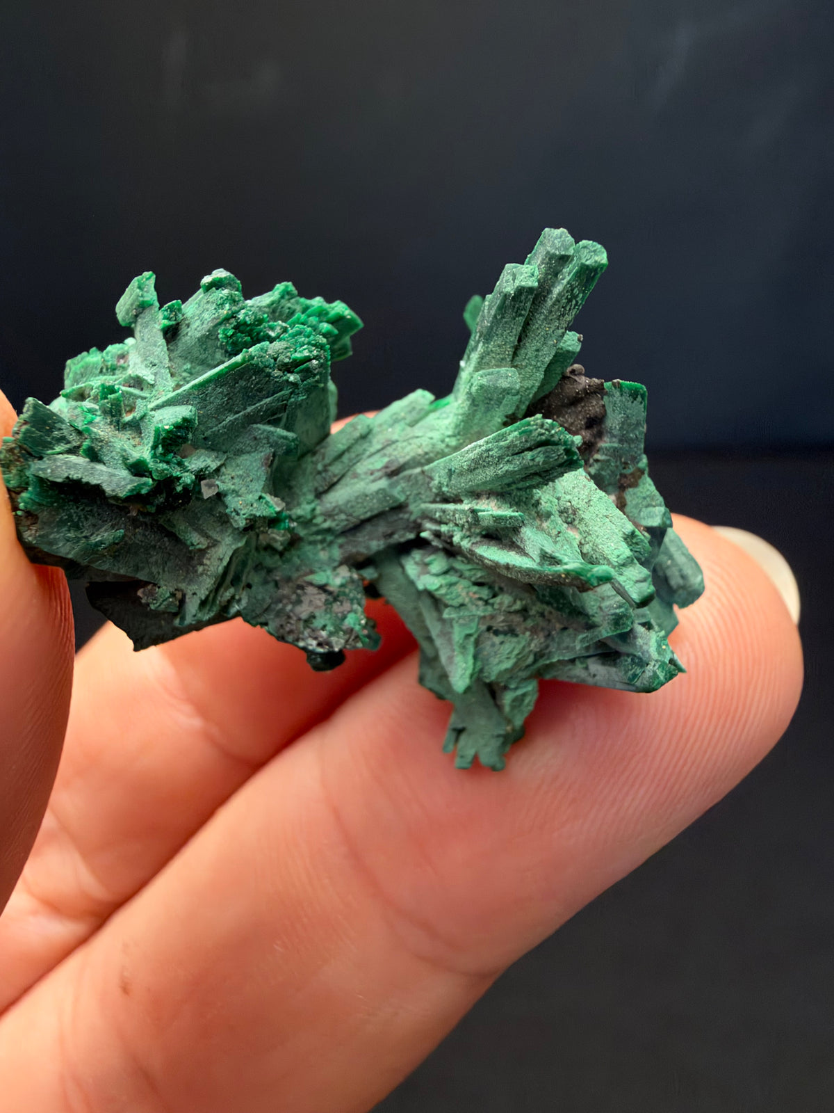 Malachite after Azurite (Pseudomorph), Kerrouchen, Morocco