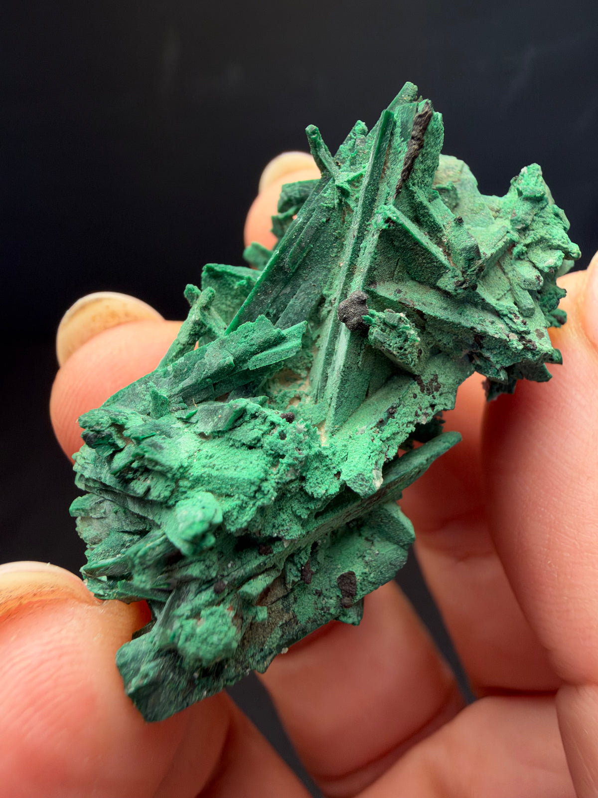 Malachite after Azurite (Pseudomorph), Kerrouchen, Morocco