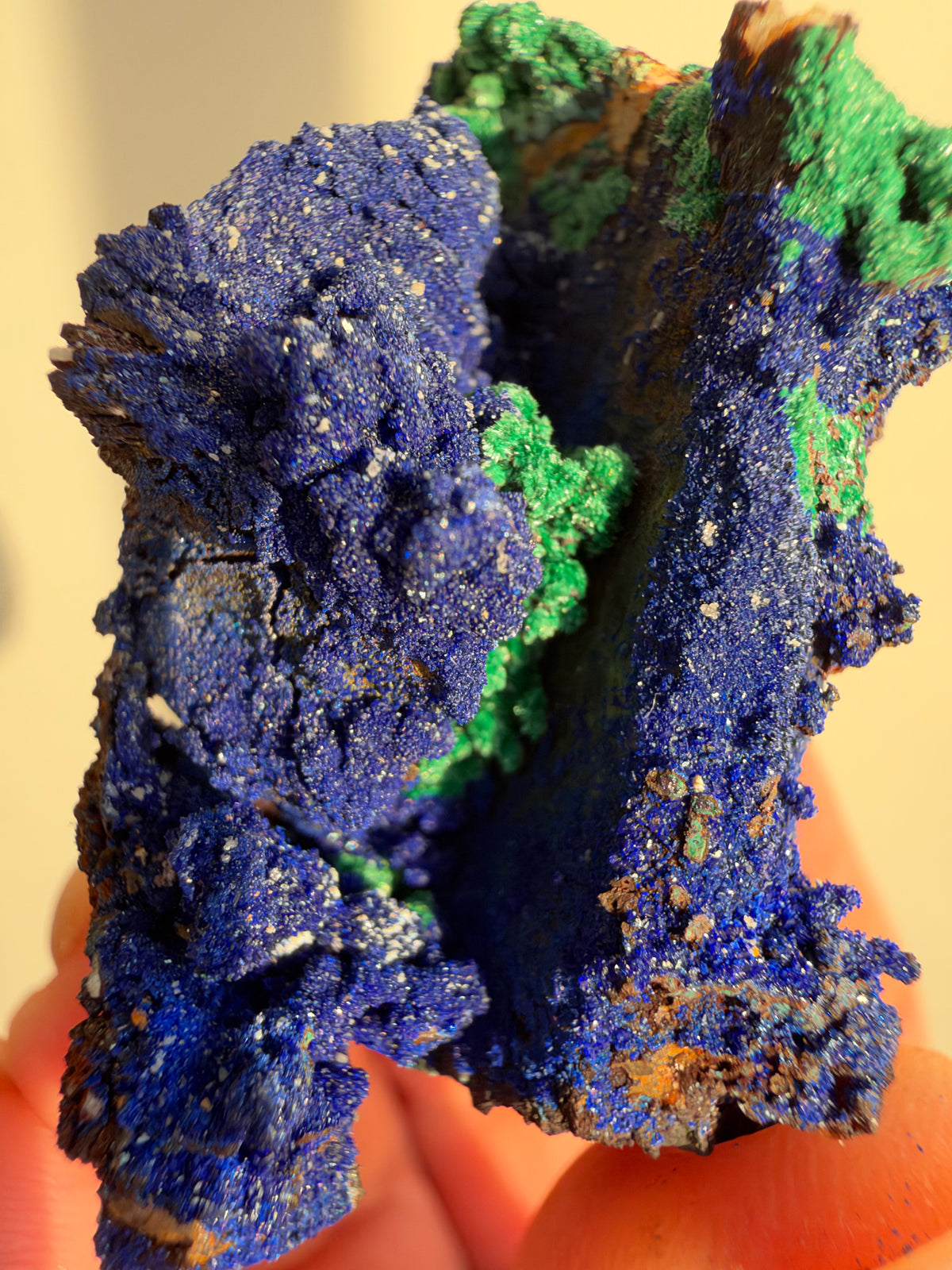 Azurite & Malachite on Barite, Sidi Ayed, Morocco