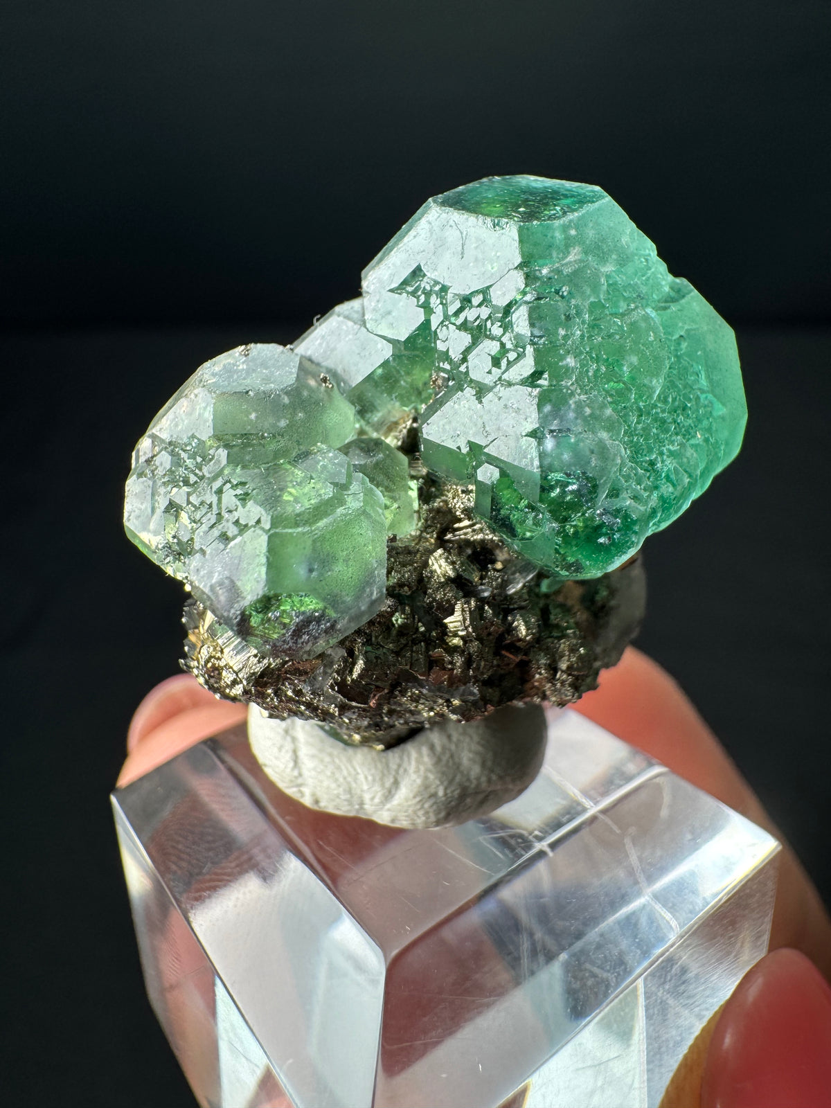 Fluorite with Pyrite, Milpo Mine, Peru