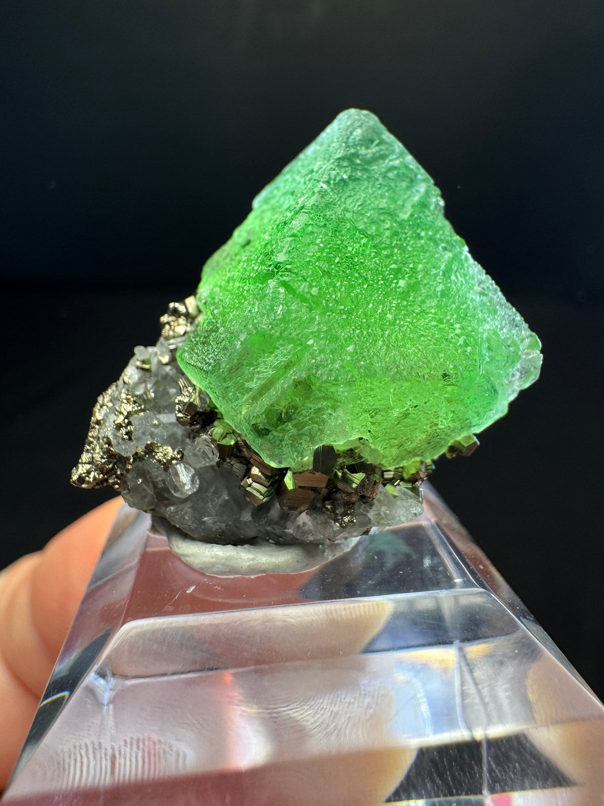 Fluorite with Pyrite, Milpo Mine, Peru