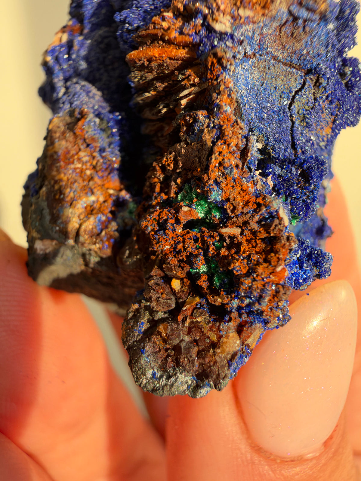 Azurite & Malachite on Barite, Sidi Ayed, Morocco
