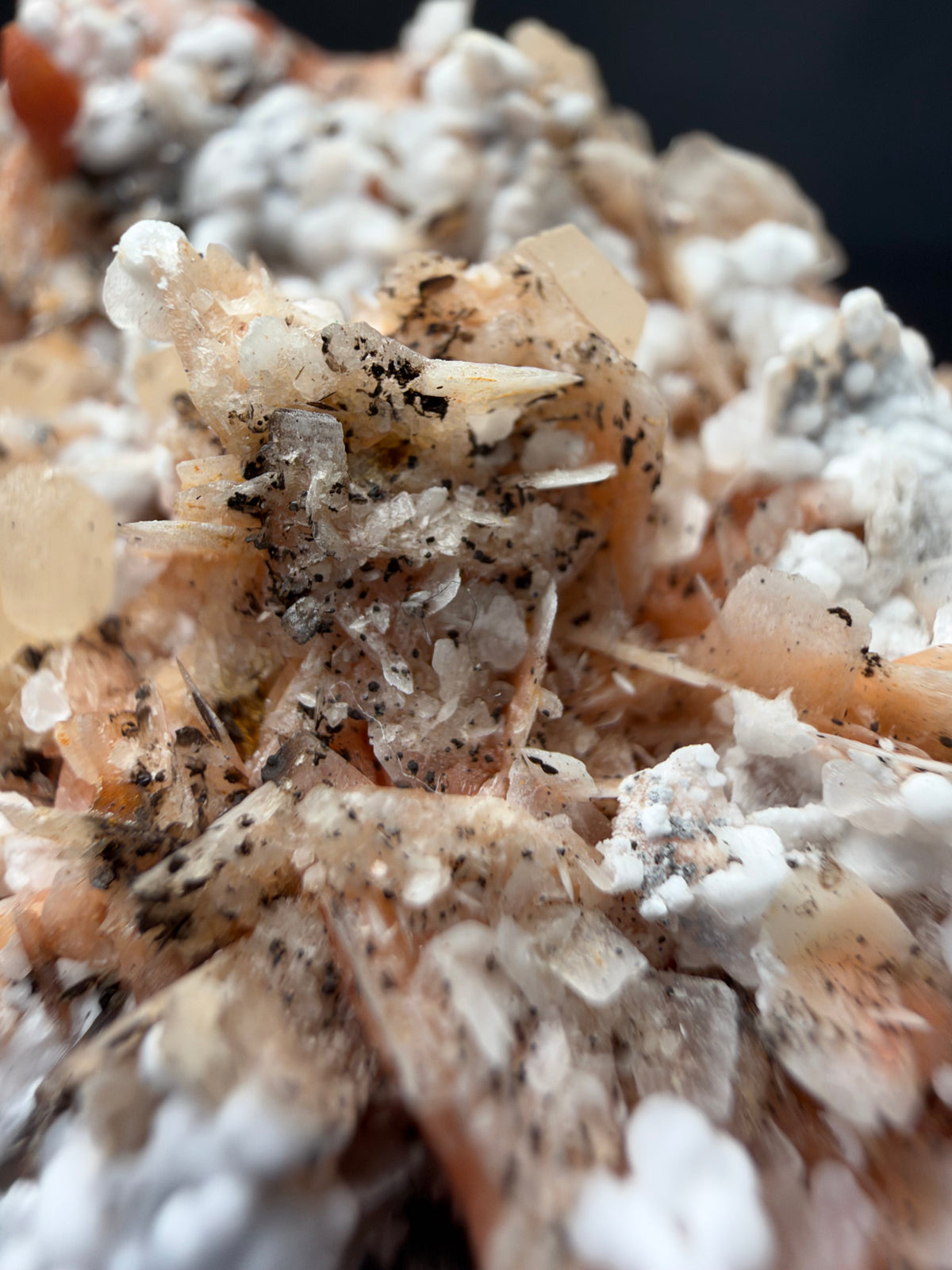 Baryte, Wulfenite, Fluorite & Chalcedony, Mibladen, Morocco