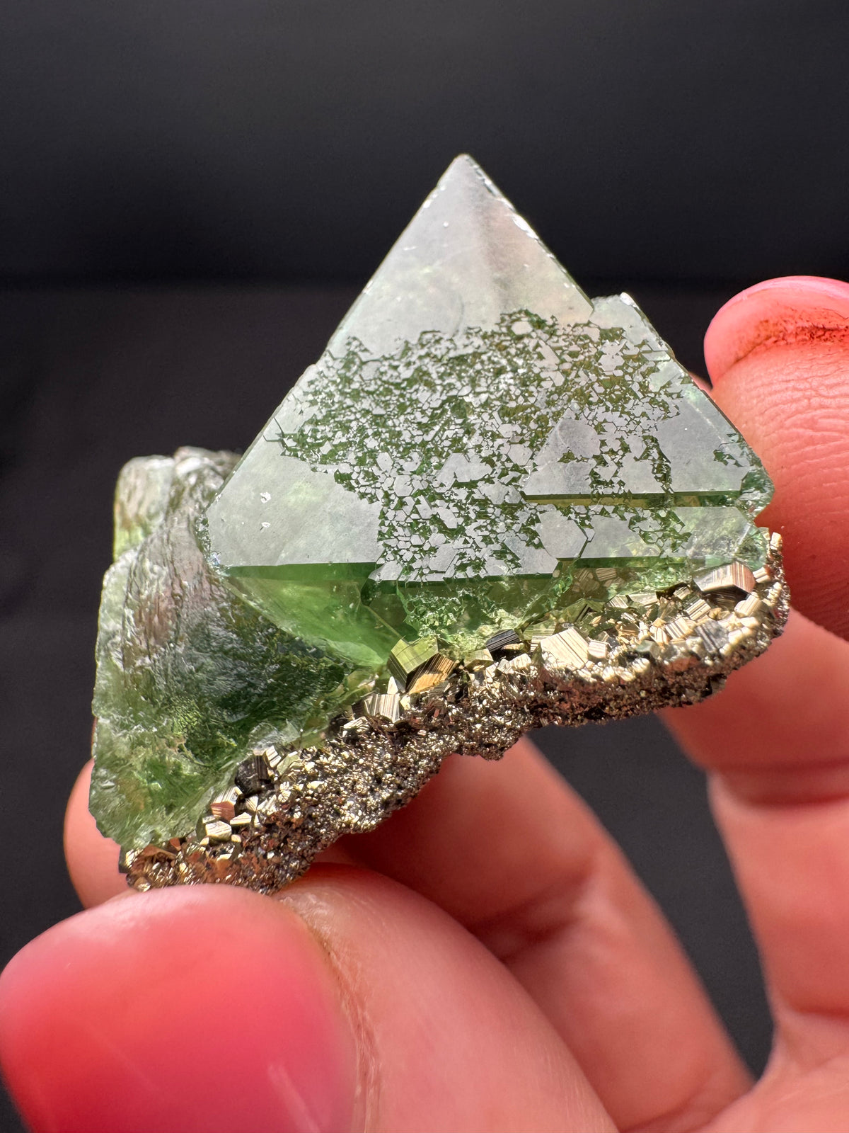 Fluorite with Pyrite, Milpo Mine, Peru