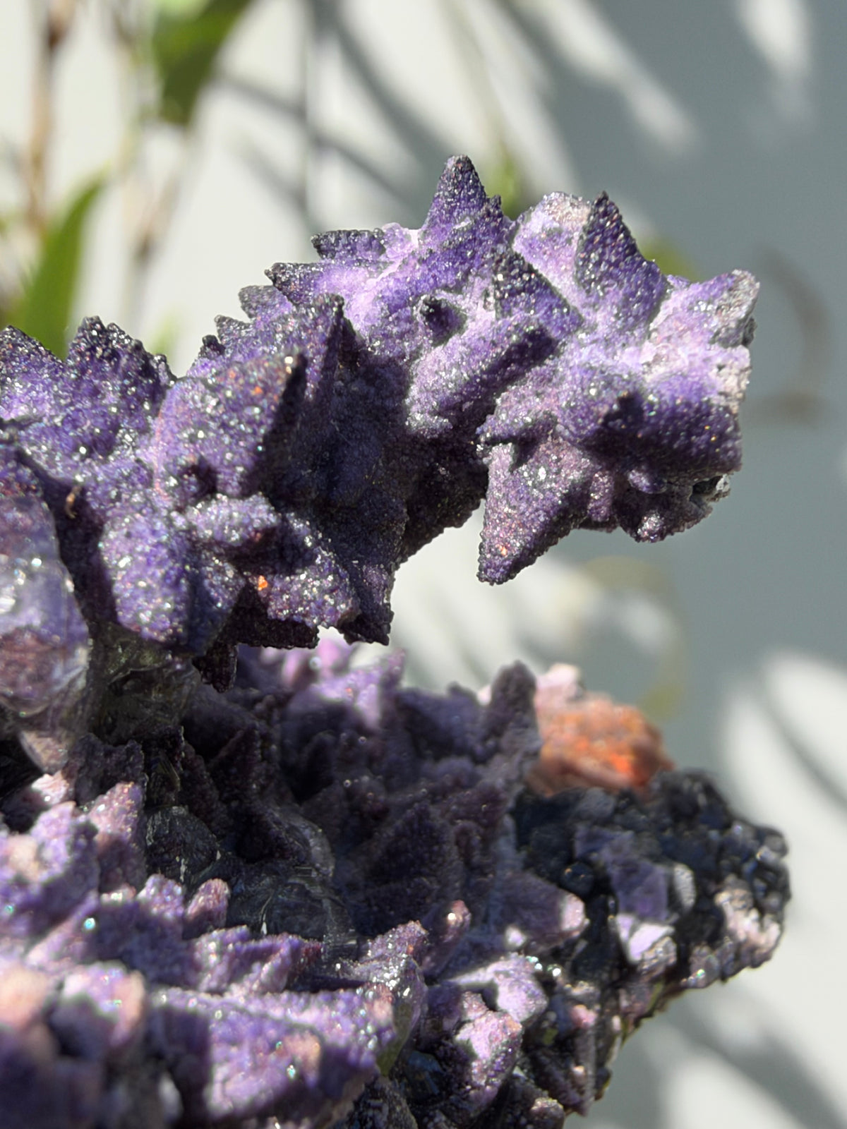 Fluorite on Calcite, Tres Marias Mine, Mexico