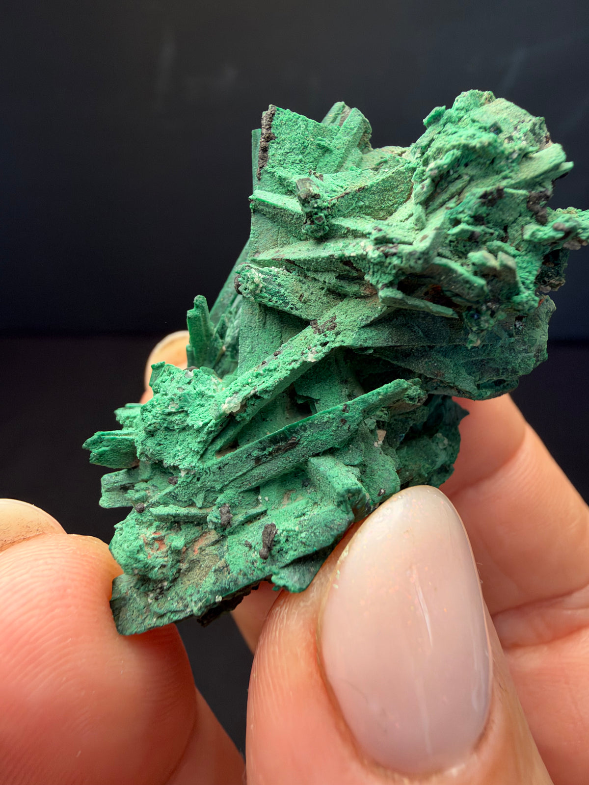 Malachite after Azurite (Pseudomorph), Kerrouchen, Morocco