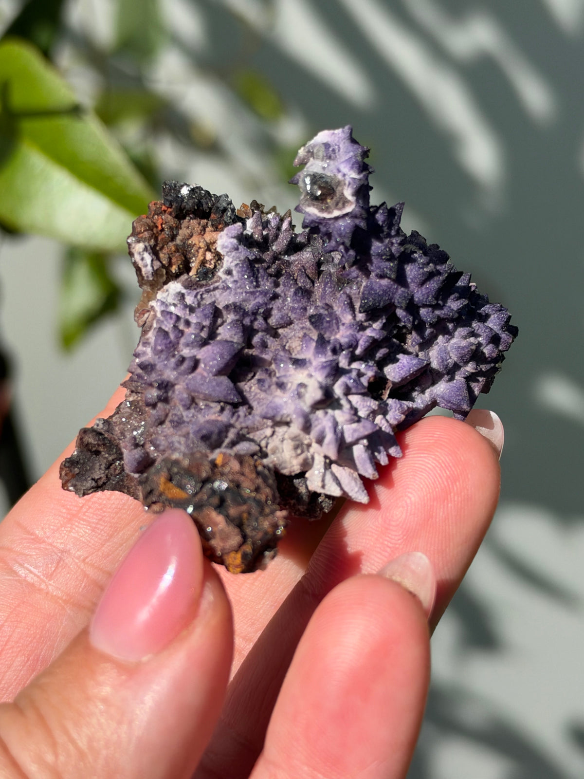 Fluorite on Calcite, Tres Marias Mine, Mexico