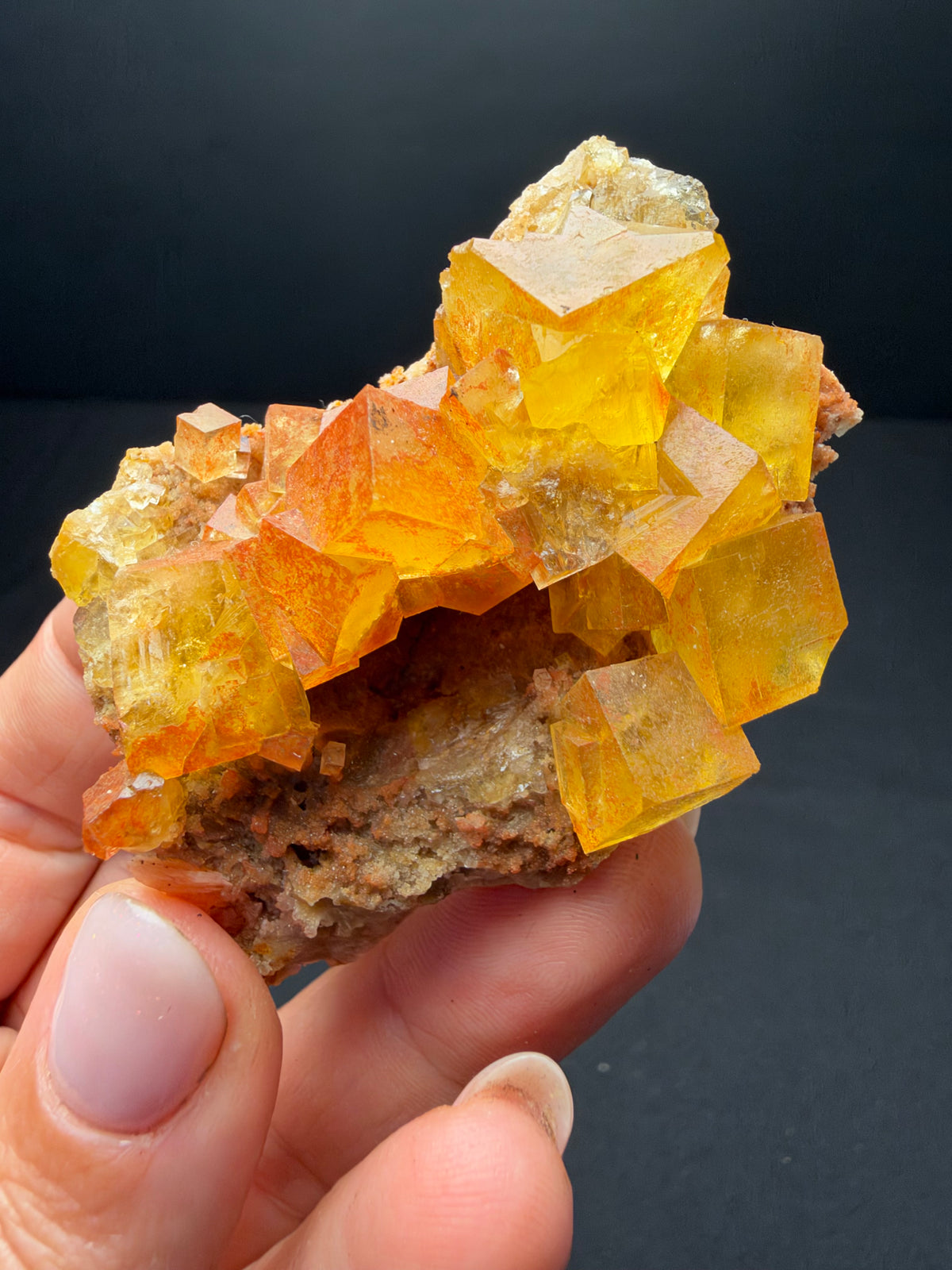 Fluorite on Matrix, Sidi Said, Morocco