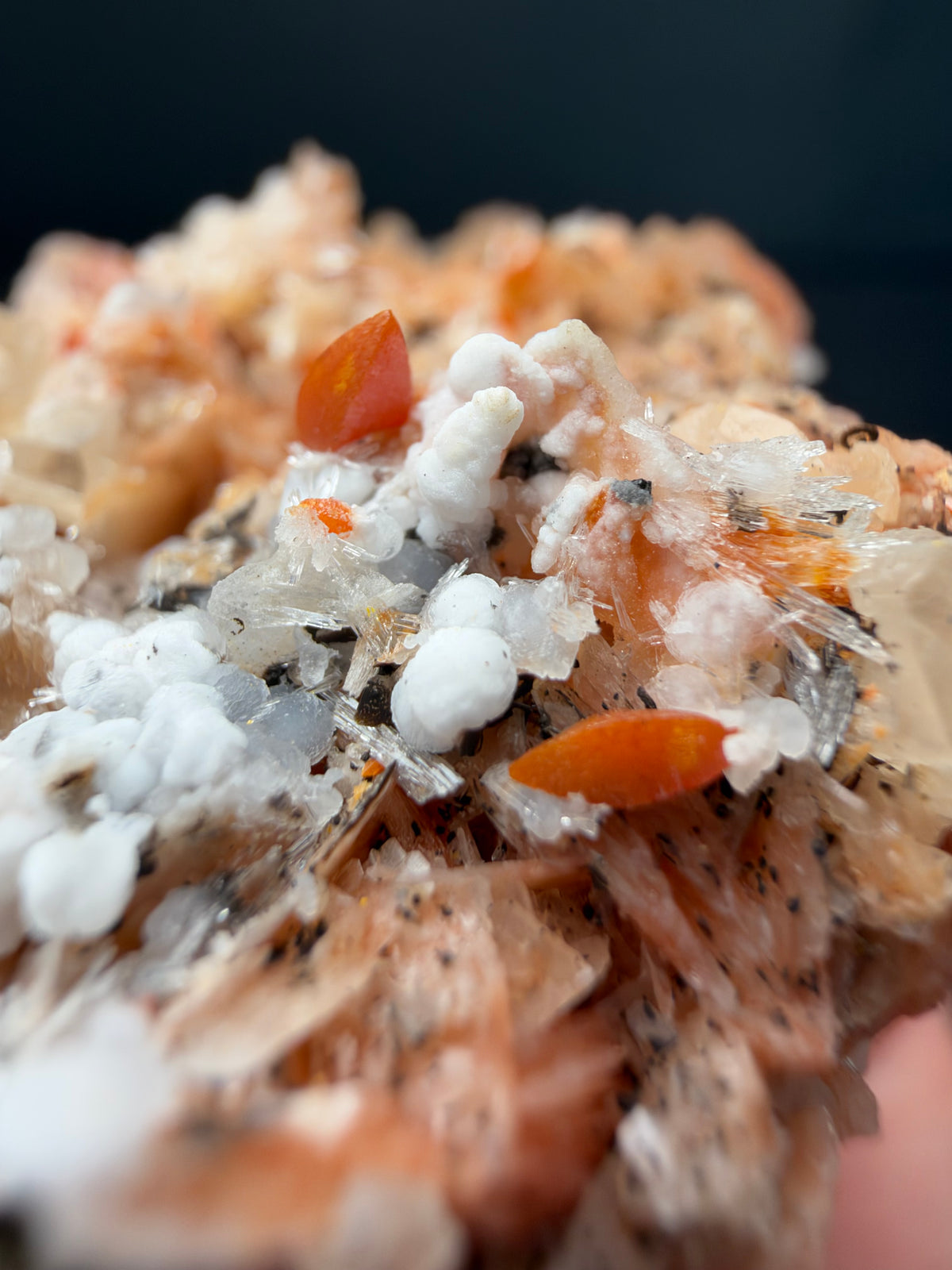 Baryte, Wulfenite, Fluorite & Chalcedony, Mibladen, Morocco