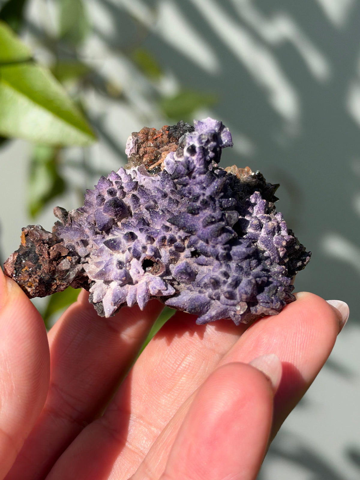 Fluorite on Calcite, Tres Marias Mine, Mexico