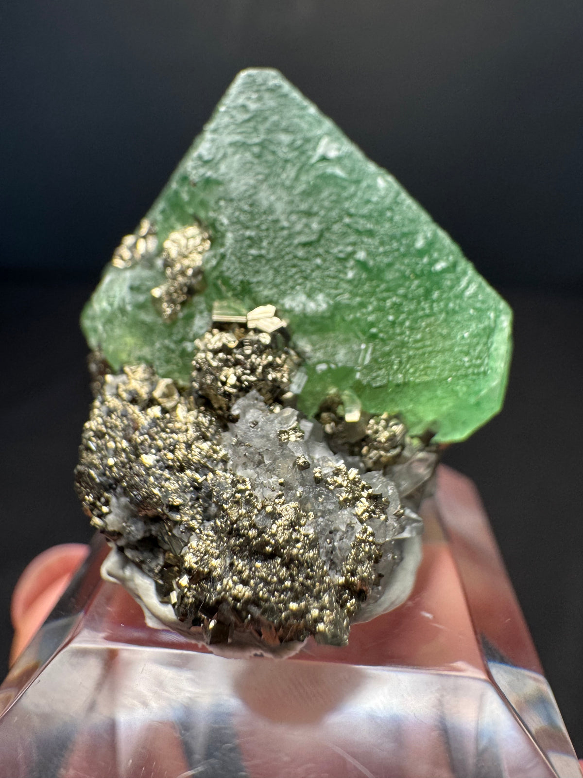 Fluorite with Pyrite, Milpo Mine, Peru