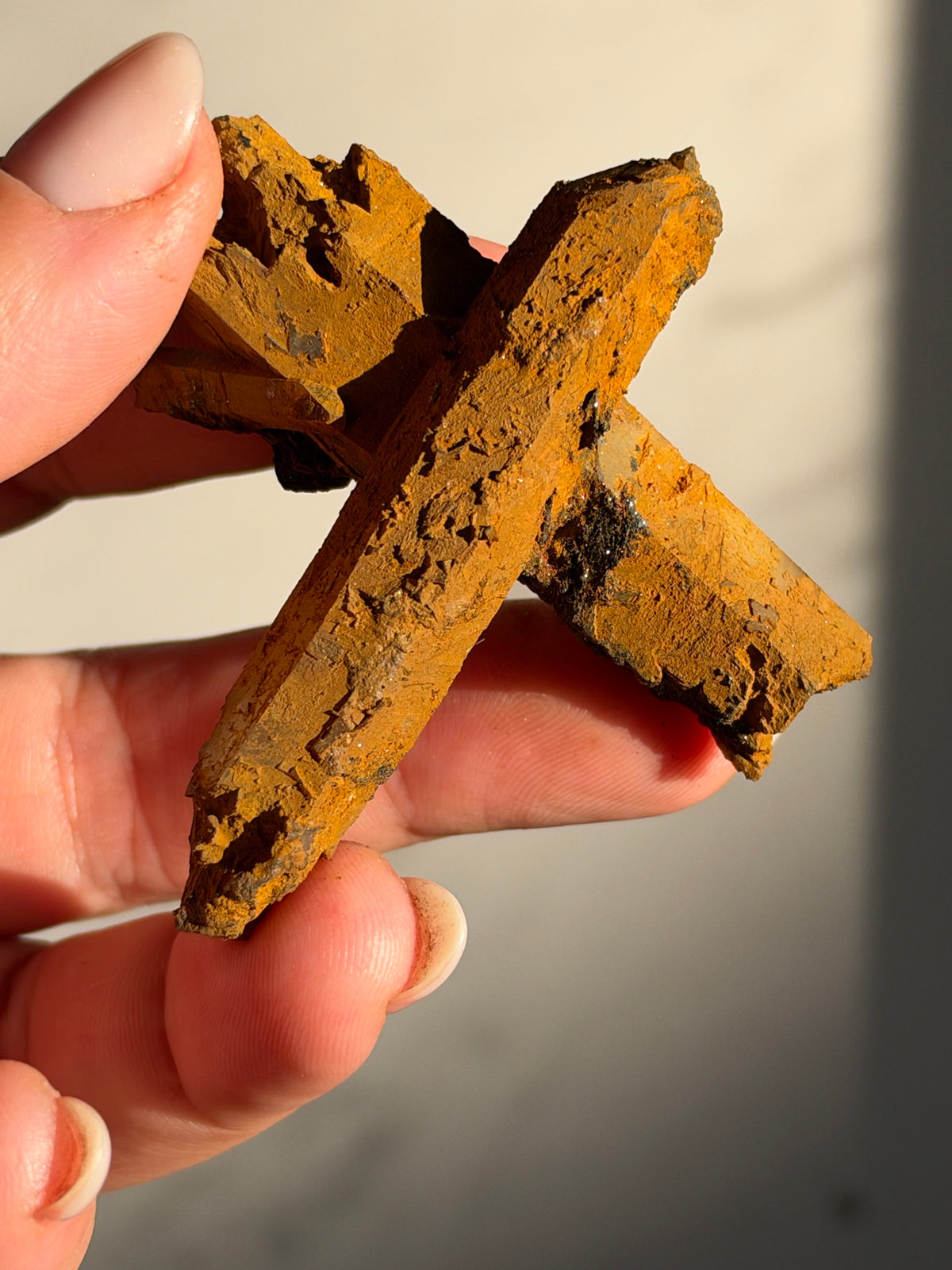 "Iron Cross" Quartz with Limonite, Imini Mine, Morocco