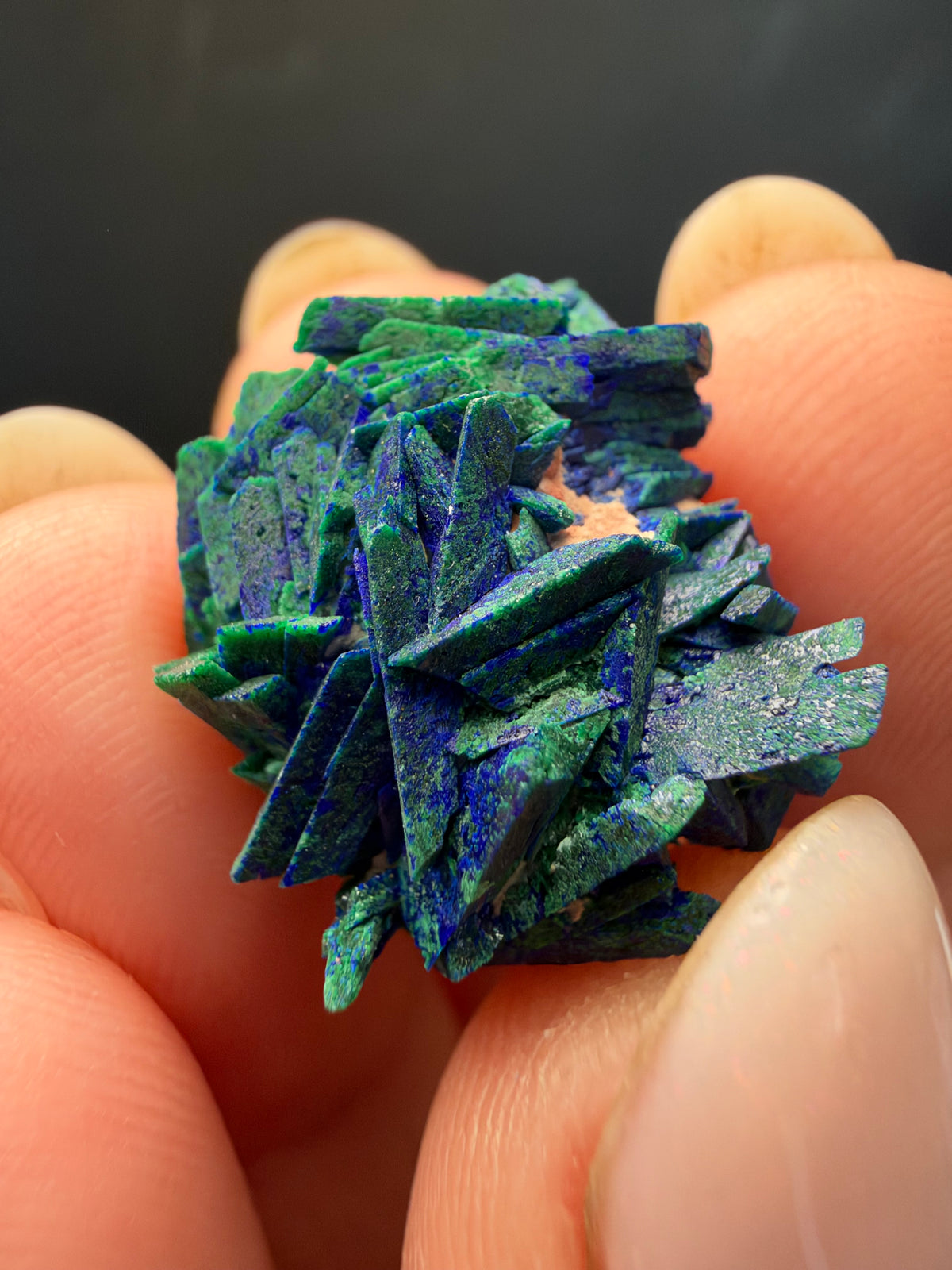 Malachite after Azurite (Pseudomorph), Kerrouchen, Morocco