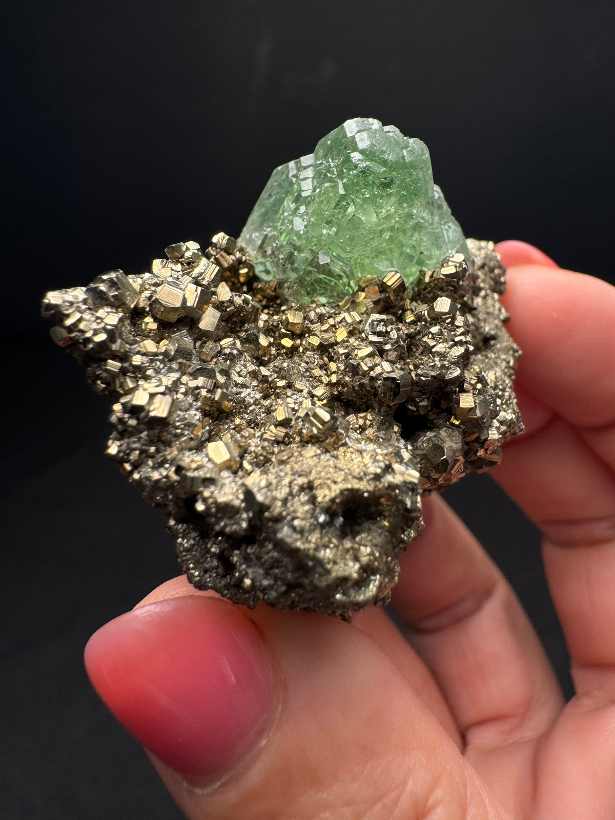 Fluorite with Pyrite, Milpo Mine, Peru