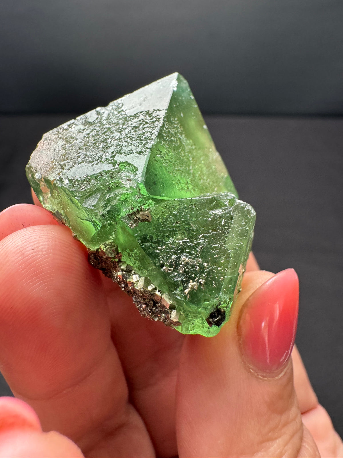 Fluorite with Pyrite, Milpo Mine, Peru