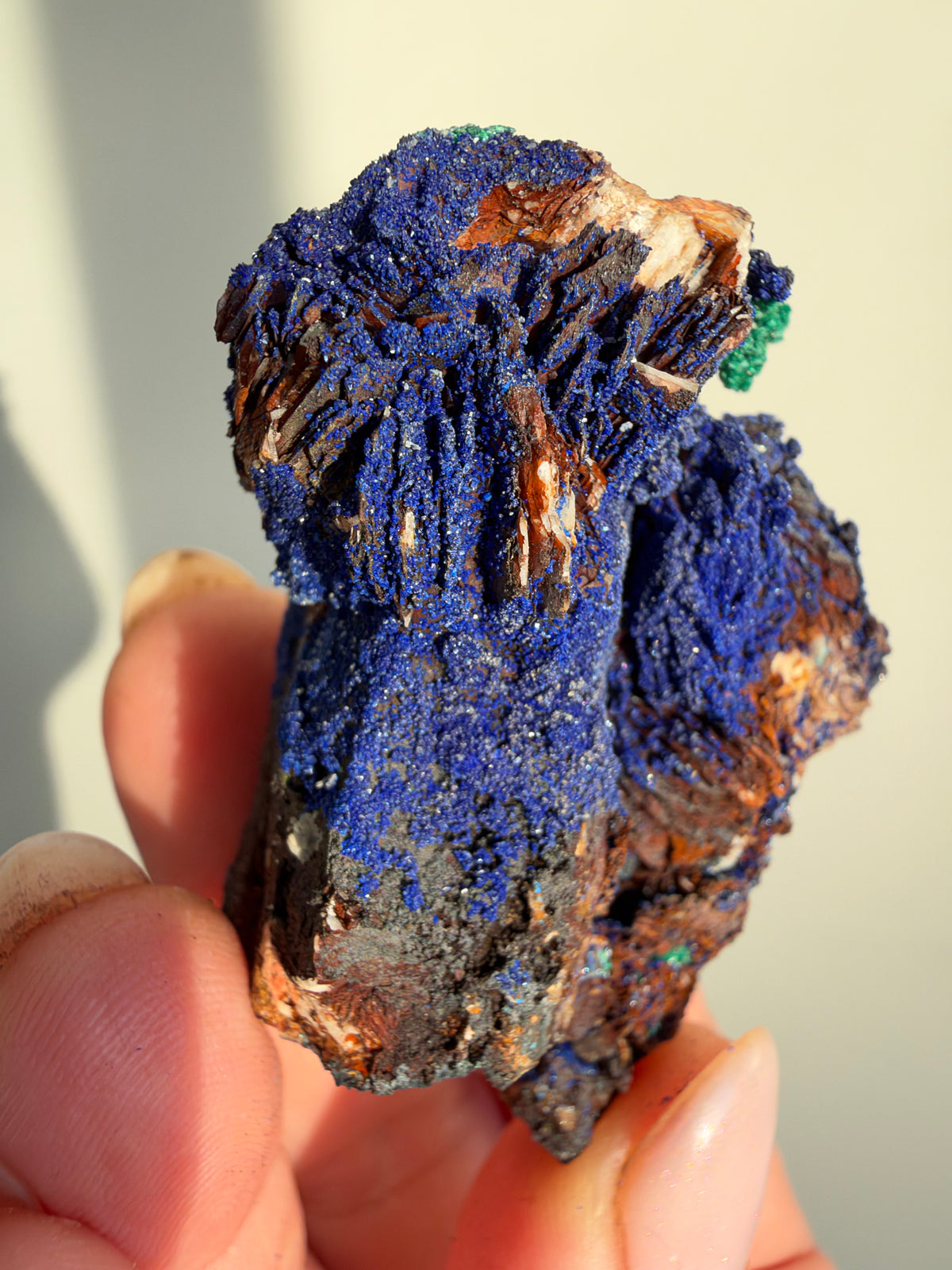 Azurite & Malachite on Barite, Sidi Ayed, Morocco