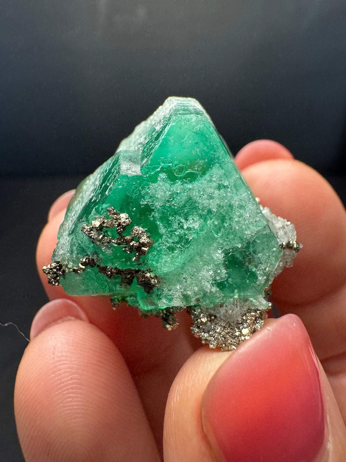 Fluorite with Pyrite, Milpo Mine, Peru