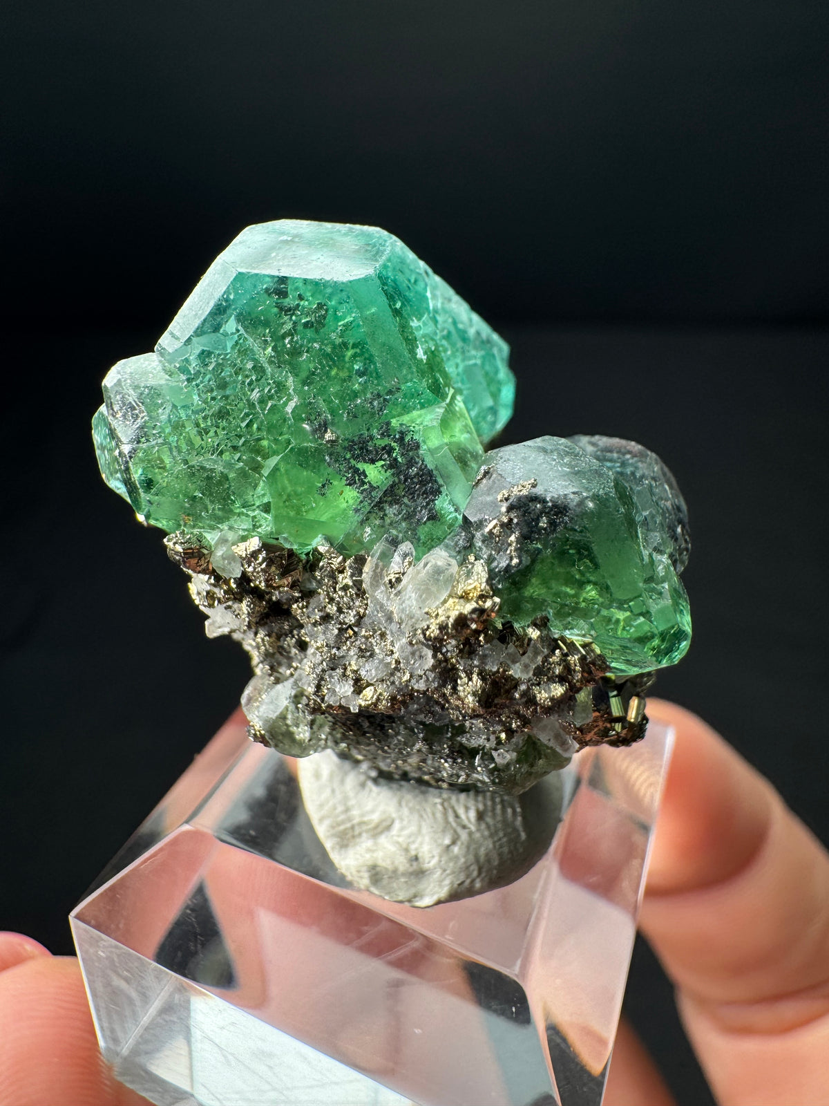 Fluorite with Pyrite, Milpo Mine, Peru