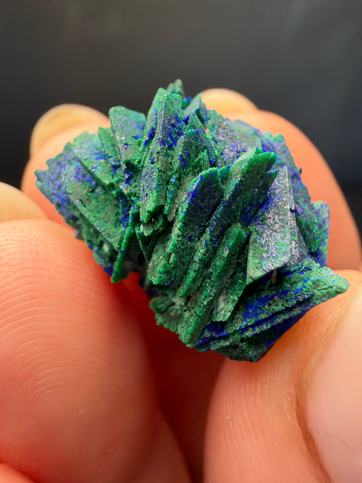 Malachite after Azurite (Pseudomorph), Kerrouchen, Morocco
