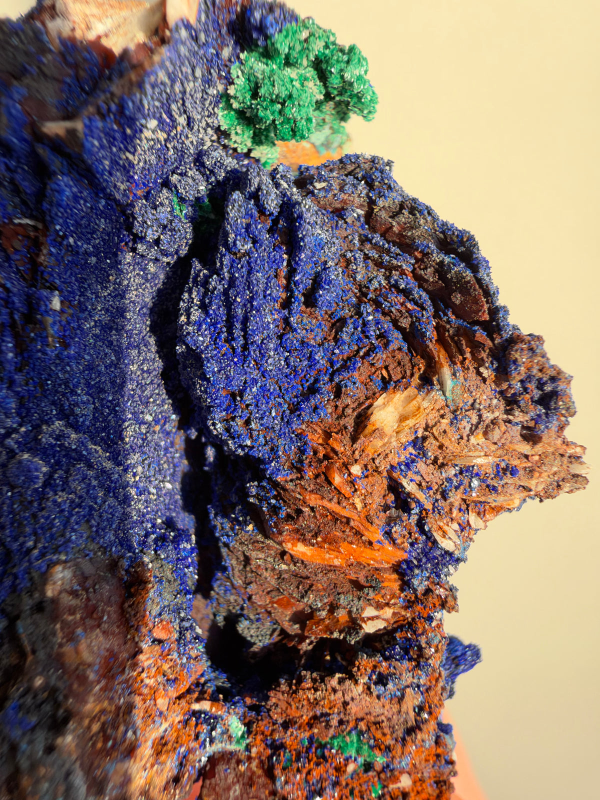 Azurite & Malachite on Barite, Sidi Ayed, Morocco