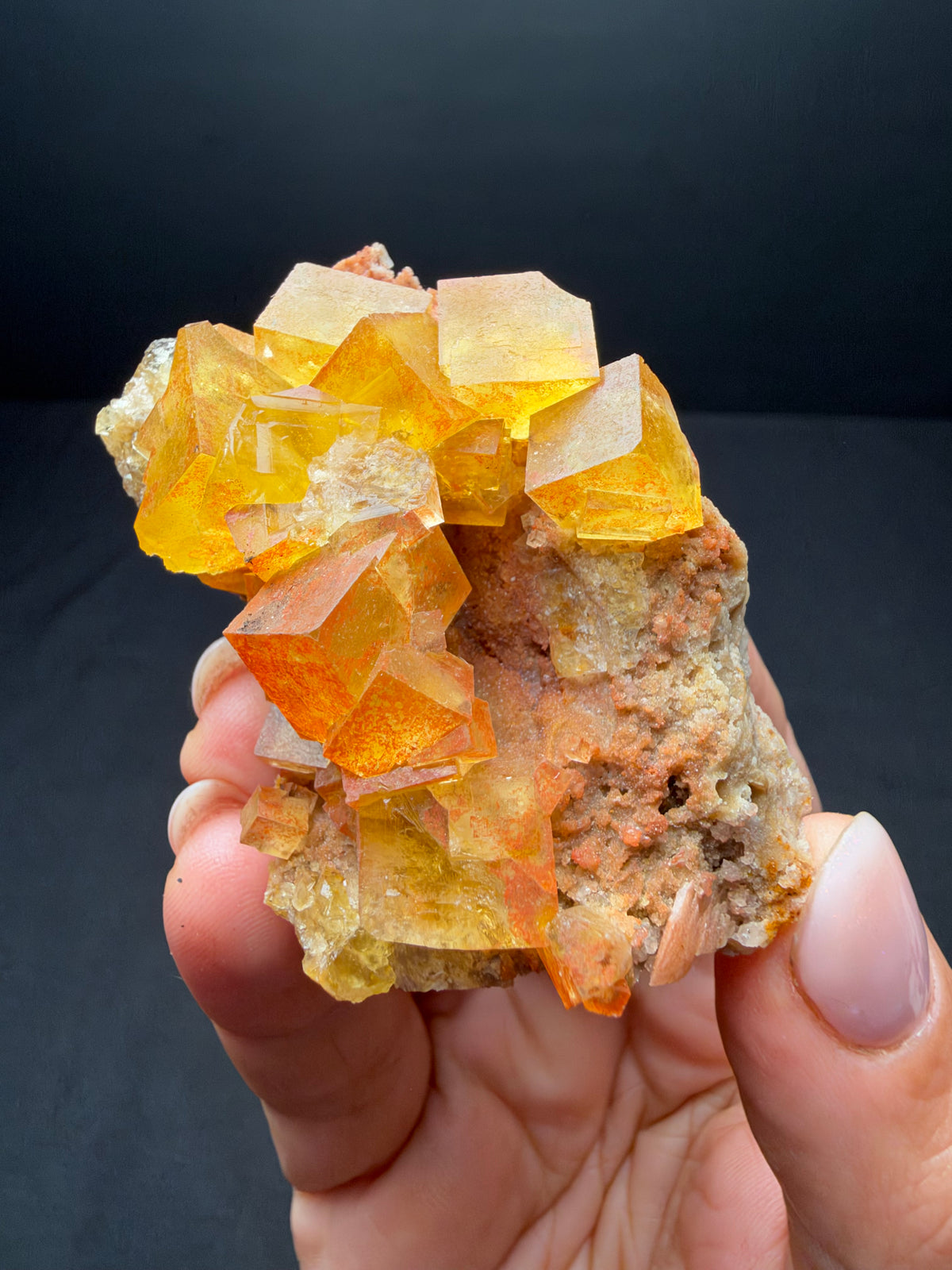 Fluorite on Matrix, Sidi Said, Morocco
