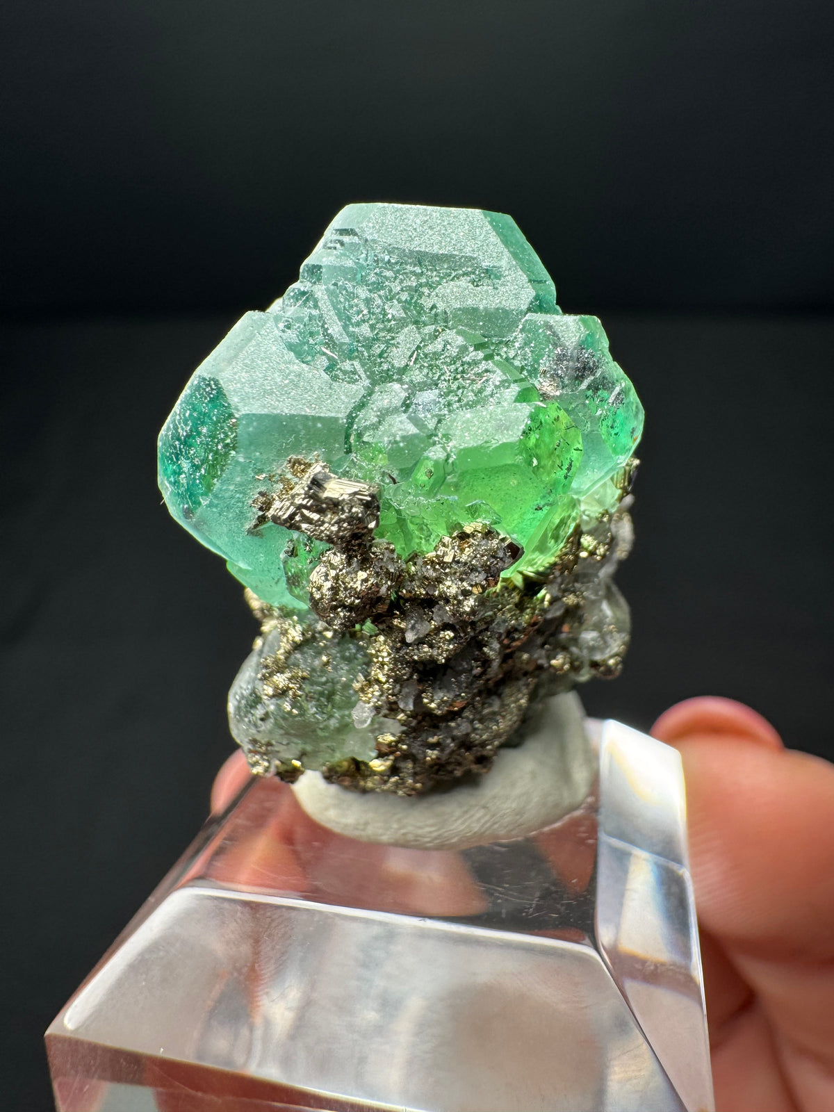 Fluorite with Pyrite, Milpo Mine, Peru