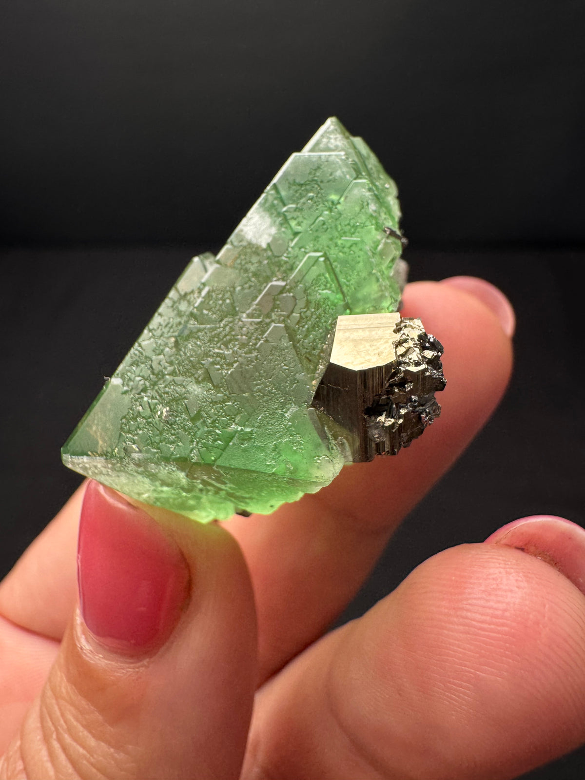 Fluorite with Pyrite, Milpo Mine, Peru