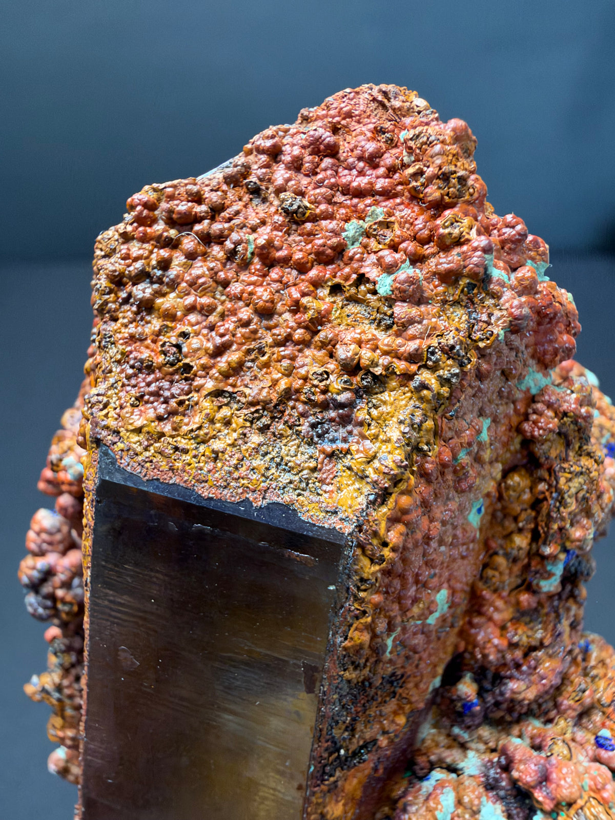 Quartz with Goethite & Secondary Copper Minerals, M'Sissia, Morocco