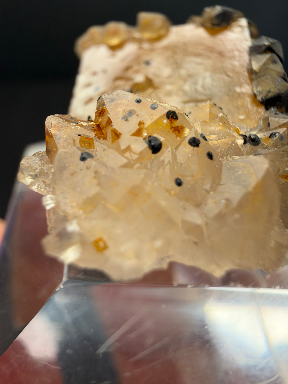 Fluorite with Quartz & Goethite, Sidi Said, Morocco