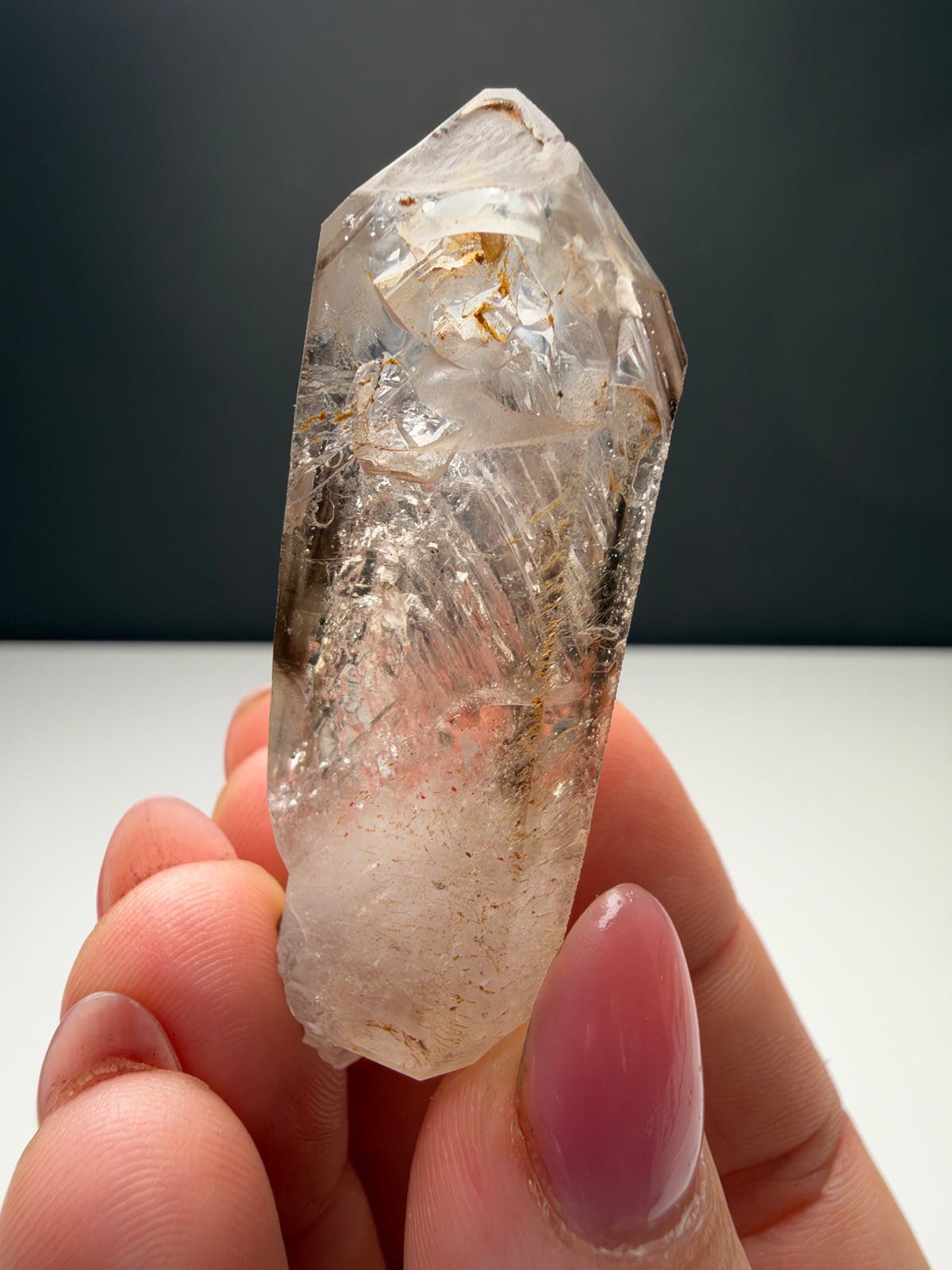 3 bubbles Enhydro Quartz, Goboboseb, Namibia