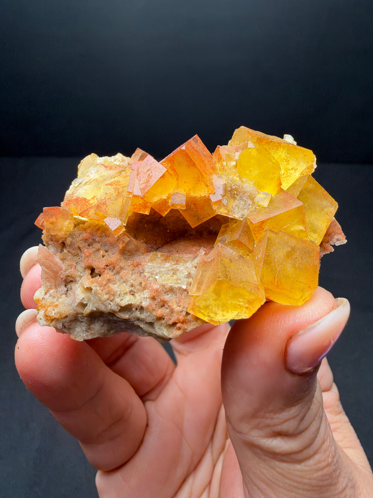 Fluorite on Matrix, Sidi Said, Morocco
