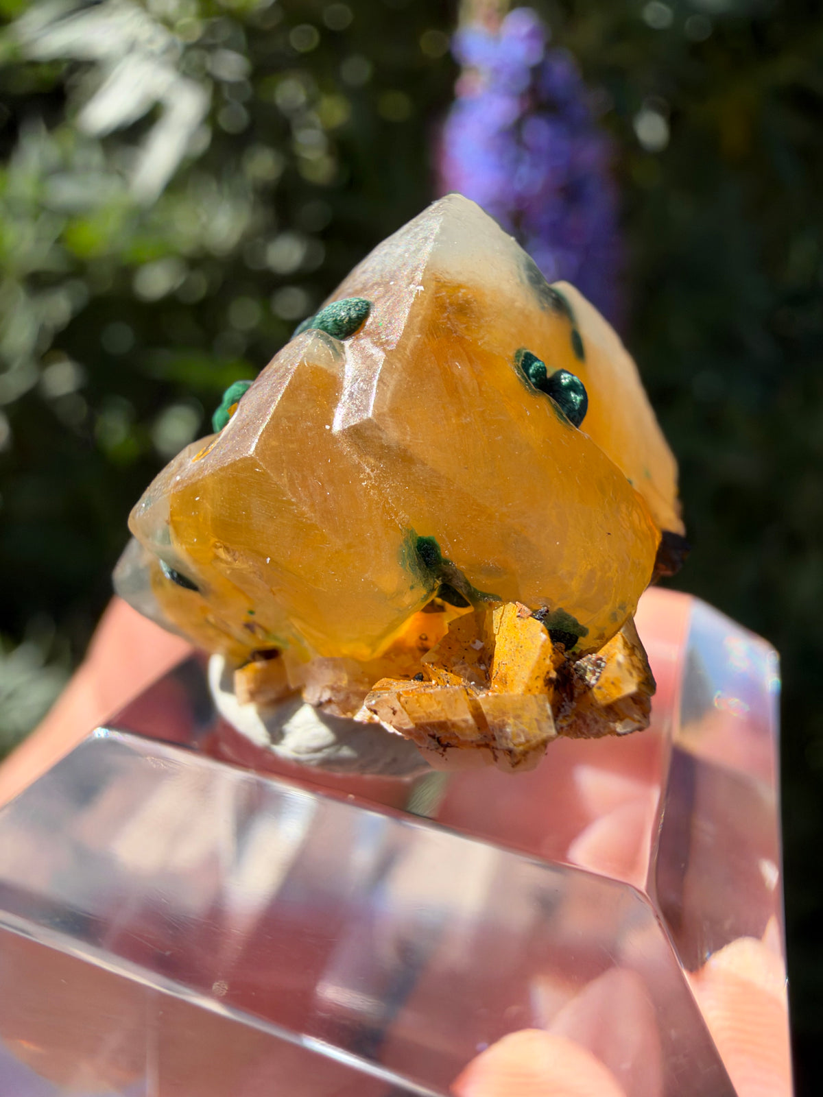 Calcite with Maloachite, Marion Mine, Arizona, USA