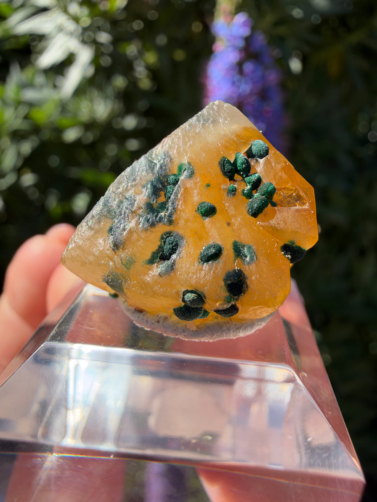 Calcite with Maloachite, Marion Mine, Arizona, USA