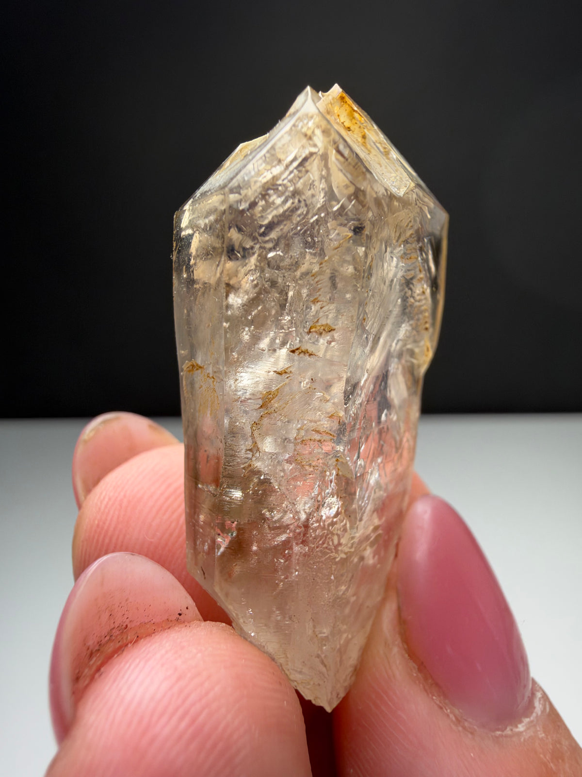 2 Moving Bubbles Enhydro Quartz, Goboboseb, Namibia