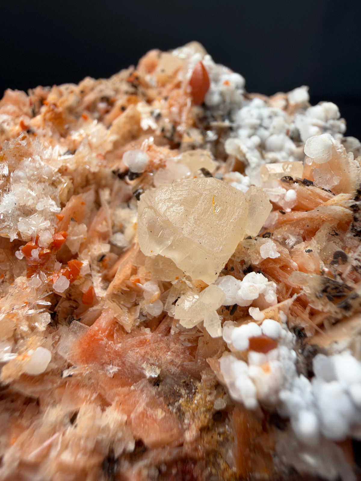 Baryte, Wulfenite, Fluorite & Chalcedony, Mibladen, Morocco