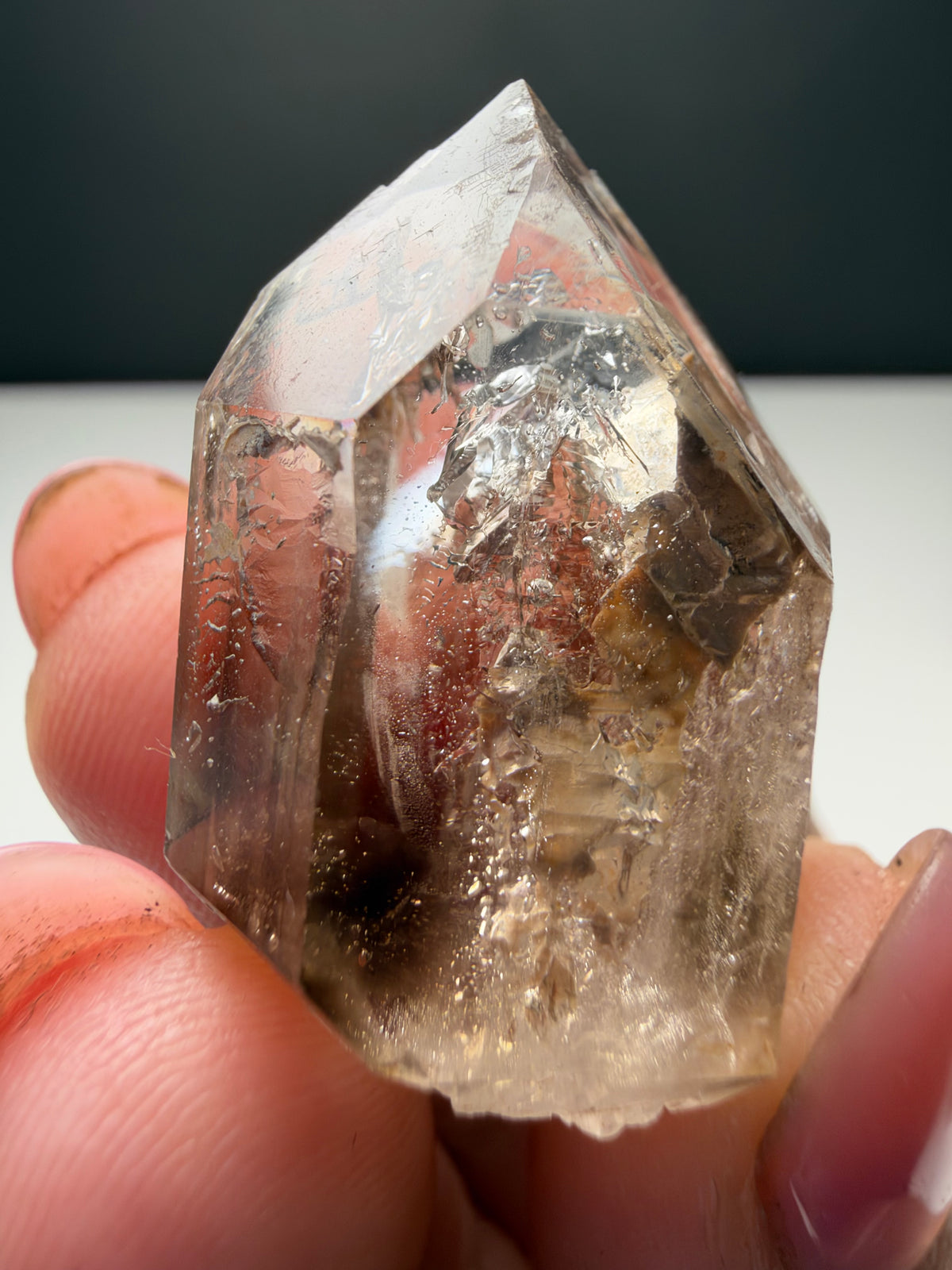 3x moving bubbles Enhydro Quartz, Goboboseb, Namibia