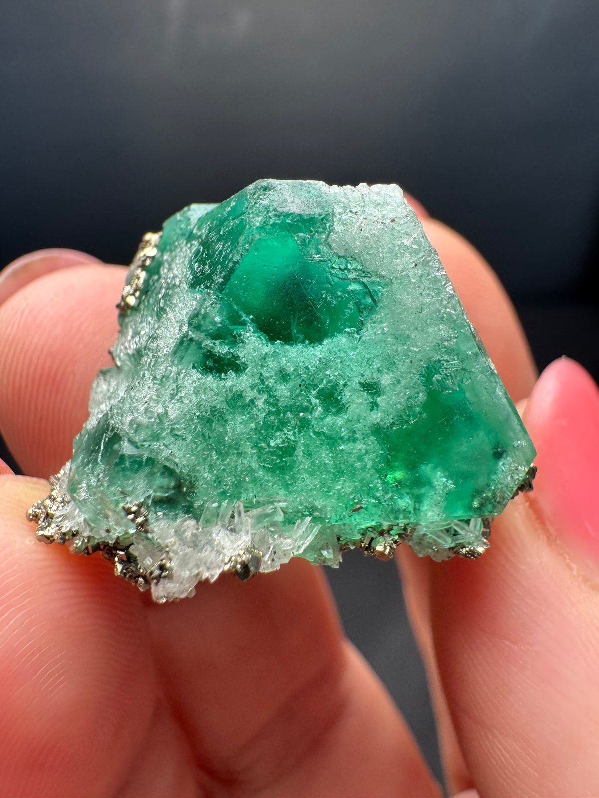 Fluorite with Pyrite, Milpo Mine, Peru