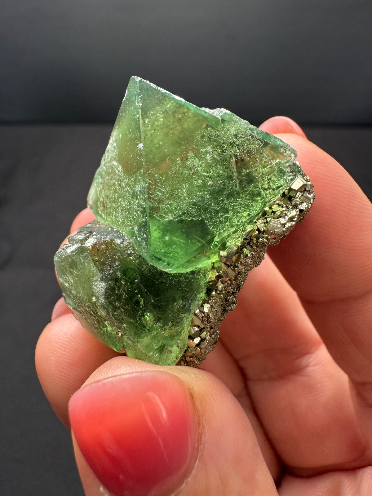 Fluorite with Pyrite, Milpo Mine, Peru