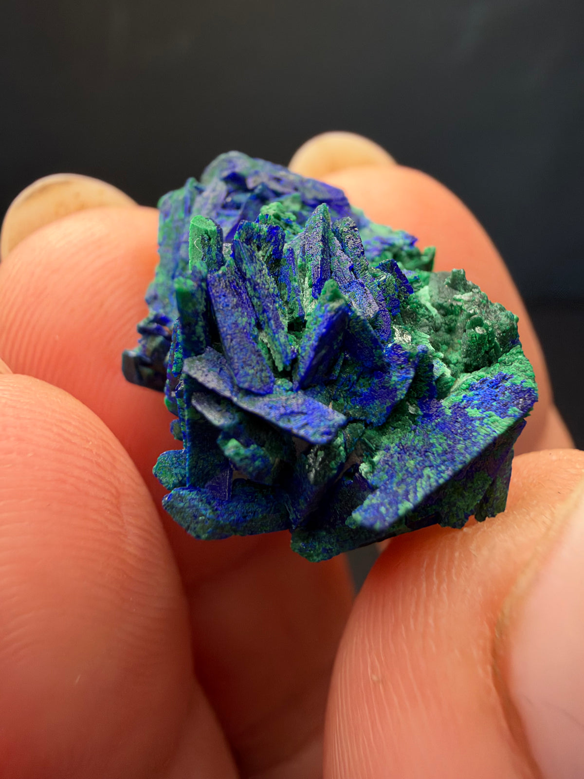 Malachite after Azurite (Pseudomorph), Kerrouchen, Morocco