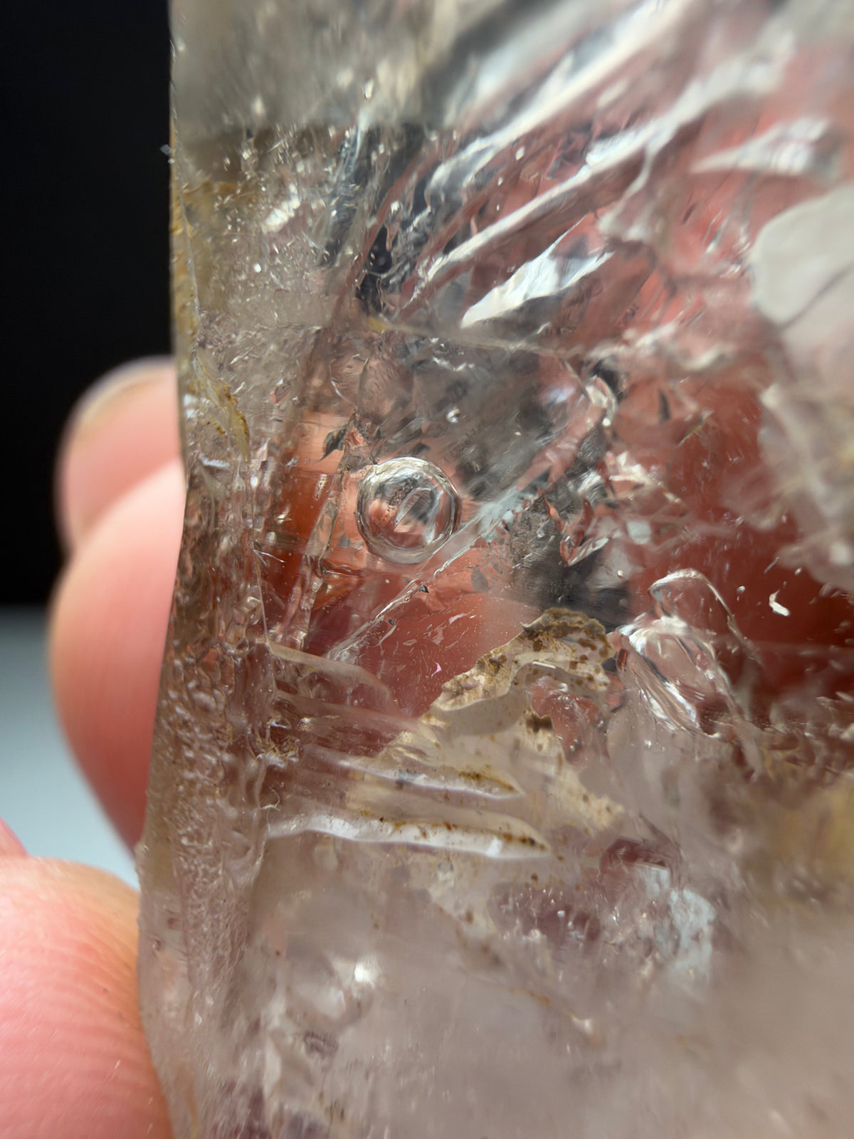 2 Moving Bubbles Enhydro Quartz, Goboboseb, Namibia
