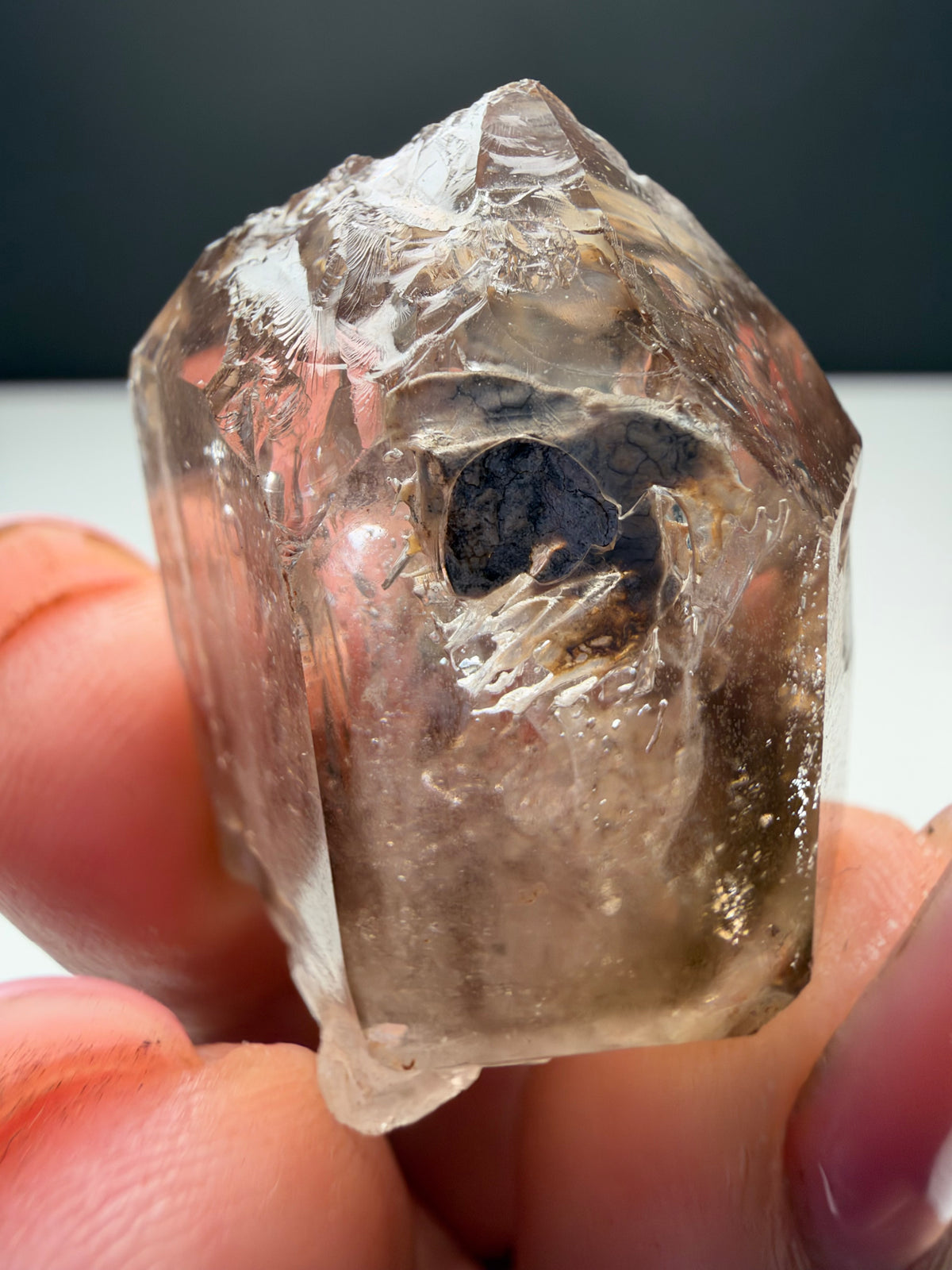 3x moving bubbles Enhydro Quartz, Goboboseb, Namibia