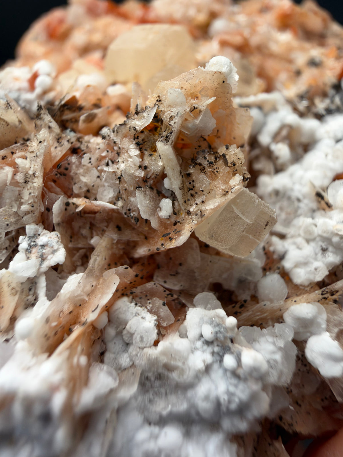 Baryte, Wulfenite, Fluorite & Chalcedony, Mibladen, Morocco
